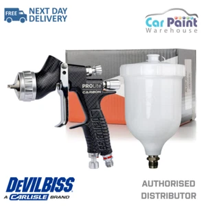 DEVILBISS PROLITE Gravity Feed Spray Gun CARBON EDITION T110 1.4mm Tip - Genuine - Picture 1 of 13