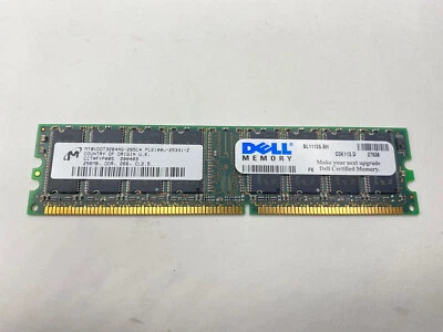 Micron 256MB PC2100 DDR-266MHz ECC Unbuffered CL2.5 184-Pin DIMM Memory Module  - Image 1 of 2
