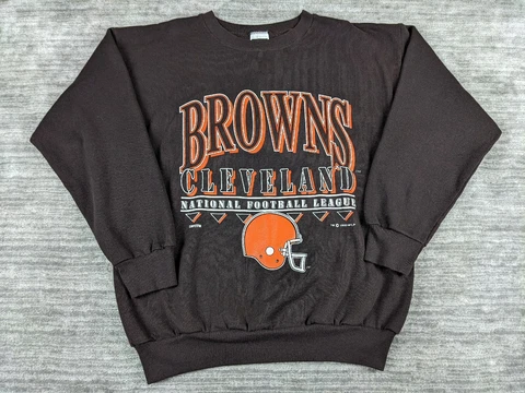 Vintage Tultex Cleveland Browns Crewneck Sweater Size X-Large Cover