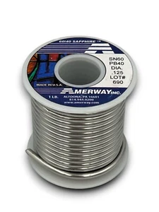 Amerway Sapphire 60/40 Solder for Stained Glass - .125” dia. (1 lb. spool) - Picture 1 of 2