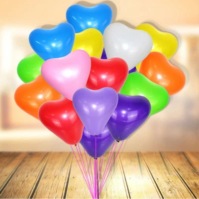 Globos de látex 12 piezas 12 pulgadas 10 colores forma corazón boda fiesta decoración helio Foto 1 de 4