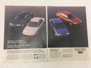 Ford Escort 1991 automóvil coche vintage revista anuncio impreso 2 páginas - Imagen 1 de 8