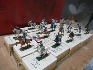 RARO Conjunto de Estatuillas Únicas, Guerra Civil, Unión y Confederado a Caballos, 19 Estatuillas - Imagen 1 de 23