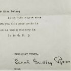 Sarah Gridley Ross 1923 Skidmore College Typed Autograph Signed Bad Grade Letter