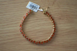 6.50ct Premium Mexican Cherry Fire Opal 6.5" Bracelet 18k YG over Fine Silver - Picture 1 of 9