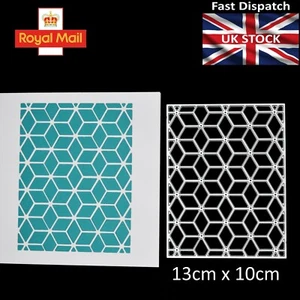 Geometric Box Patterned Metal Cutting Die, Card Making, Crafts **UK SELLER** C5 - Foto 1 di 6