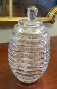 Lucite Honey Jar Bee Hive Ribbed MCM Style Acrylic 6” - Nice! - Picture 1 of 5