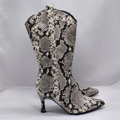 Top Moda Kaylee Para Mujer Botas Occidentales Talla 6 Punta Vaquera Vaquera Fiesta Foto 1 de 4