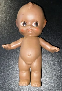 Vintage 7” African American Kewpie Doll Jointed Poseable Baby Squeaks Big Eyed L - Picture 1 of 4
