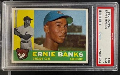 1960 Topps Ernie Banks #10 PSA 7 Foto 1 de 2