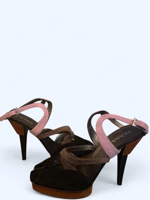 Prada Camascio трехцветный с ремешками каблуки ЕС 39 рекомендуемая розничная цена производителя $595 - Изображение 1 из 4