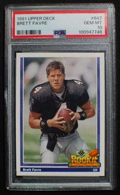 🌟 Brett Favre - 1991 Upper Deck ROOKIE RC #647 - GEMA COMO NUEVA PSA 10 Foto 1 de 2