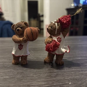 Set 2 Orsi Hoosiers Indiana University IU Ornamenti Natalizi Porcellana - Foto 1 di 5