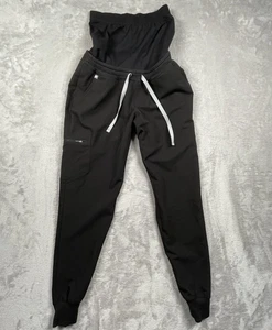 Figs Maternity Jogger Scrub Pants Womens Small Black Technical Medical - Picture 1 of 6