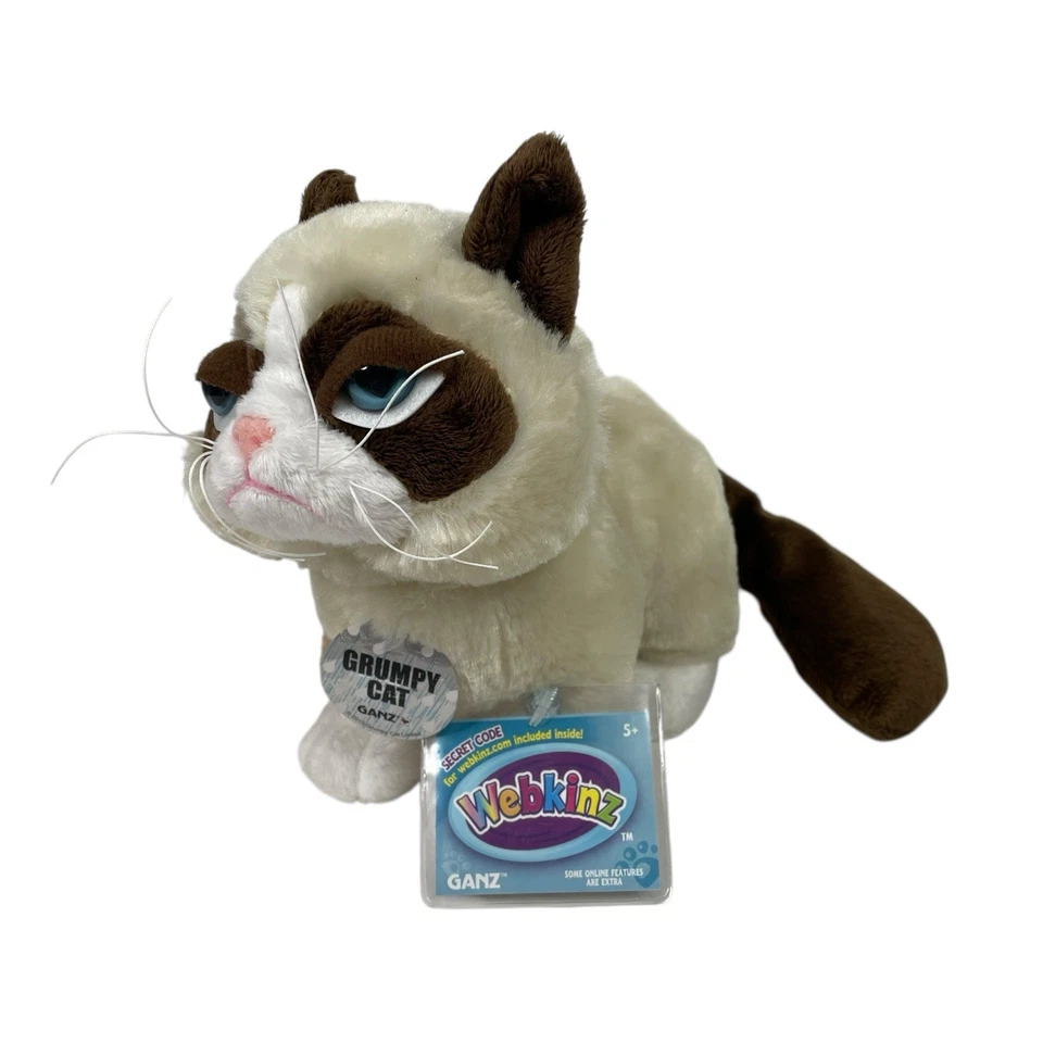 NUEVO Webkinz Grumpy Cat SELLADO Código Sin Usar HM800 NUEVO CON ETIQUETAS ÚLTIMO ¡Súper RARO! Foto 1 de 4