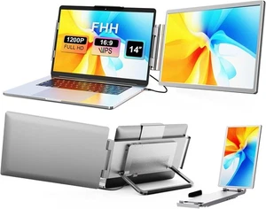 Laptop Screen Extender, 14" FHD 1200P Dual Portable Monitor for Laptop- Travel L - Picture 1 of 8