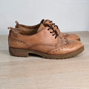 Pikolinos Shoes Womens EU 39 US 8 Brown Leather Oxford Brogues Dress Lace Up - Picture 1 of 11