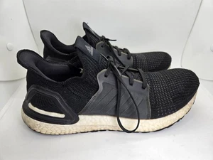 Adidas UltraBoost 19 Shoes Men's 9 Core Black Running Athletic Workout Sneakers - Picture 1 of 9