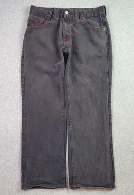 Jeans vintage Old Skool Y2K etiqueta talla 38x32 se adapta a 36X30 bordados negro carbón Foto 1 de 4