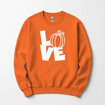 Sudadera Love Fall Calabaza Cuello Redondo Unisex Love Otoño Mujer Foto 1 de 4