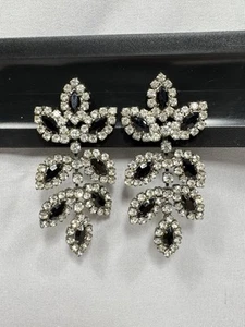 Vintage Kenneth Lane Black Rhinestone Signed - Picture 1 of 7