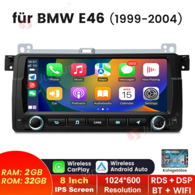 2+32GB 8" Android Auto Autoradio CarPlay GPS Navi Wifi für BMW 3er E46 1999-2004 - Bild 1 von 4