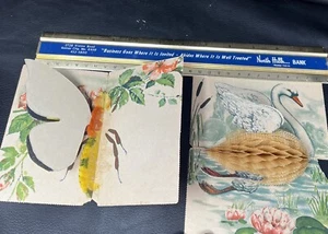 Lote de 2 tarjetas postales antiguas alemanas panal cisne mariposa carta cardsbreif - Imagen 1 de 15