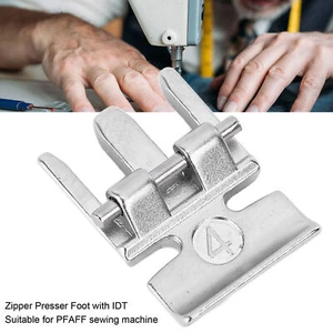 Zip Zipper Foot Snap On Stainless Steel Sturdy Durable with IDT Zipper Presser - Picture 1 of 12