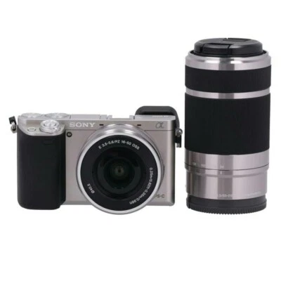 SONY α6000 Mirrorless Camera Double Zoom Lens Kit Silver Language Japanese only - Image 1 of 4