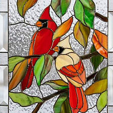 Stained Glass Birds Panel Window Hangings Suncatcher Acrylic Decorative Hanger