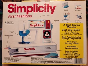 Vintage Simplicity First Fashions White Battery Operated Sewing Machine N.O.S. - Picture 1 of 6