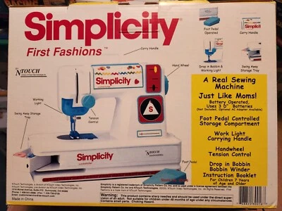 Vintage Simplicity First Fashions White Battery Operated Sewing Machine N.O.S. - Image 1 of 4
