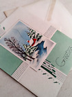 Vintage 1940's UNUSED Home River Trees Snow Christmas USA Greeting Card (EB7731)
