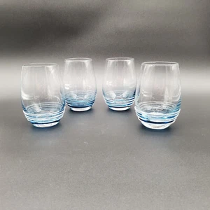 4 Mikasa Cobalt Blue Stemless Wine Glasses - Picture 1 of 8