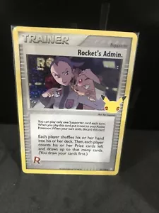 Tarjeta de Pokémon ROCKETS ADMIN TRAINER 86/109 de celebraciones raras casi como nueva - Imagen 1 de 2