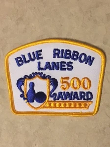 NOS Vintage Blue Ribbon Lanes 500 Award Bowling Shirt Patch Ashland, KY - Picture 1 of 2