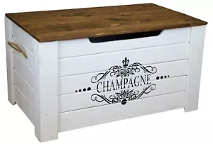 Holztruhe Pascale mit Deckel Schatztruhe Wohnzimmertisch Holztisch Aufbewahrung - Bild 1 von 4