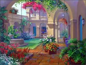 Hoffliese Backsplash Keramik Wandbild Senkarik Blume Garten Kunst MSA137 - Bild 1 von 5
