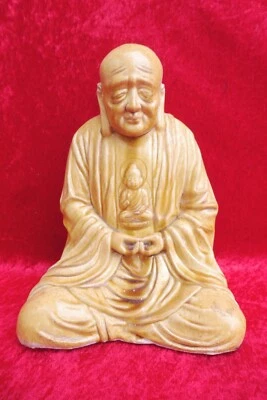Buddha Meditante Bella Vecchia Figura In Ceramica 29CM - Immagine 1 di 4