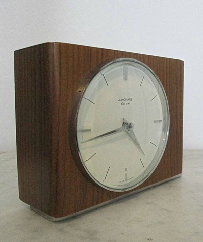 Vintage Junghans MCM  Bauhaus office Desk clock German 1950s-60s Cover