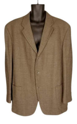 Vtg J. Ferrar Mens 46R 46 Regular Brown Wool Sport Coat Suit Jacket Tweed - Image 1 of 4