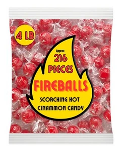 Caramelo Fireball a granel - 4 lb caramelo rojo caliente Jawbreaker - caramelo duro canela ind... - Imagen 1 de 8