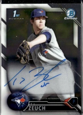 2016 BOWMAN CHROME 1ST BOWMAN AUTOGRAPH #CDA-TZ T.J. ZEUCH - Image 1 of 2