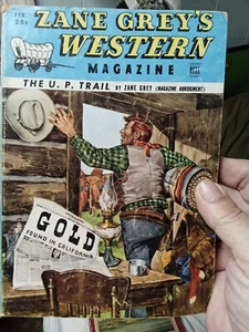 VINTAGE BUCH ZANE GREY WESTERN MAGAZIN THE U.P. TRAIL 1946 ILLUSTRIERT VON DELL - Bild 1 von 5