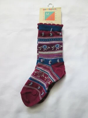 NUEVO Calcetines Gymboree Vintage M/L Otoño Floral 1998 Rayas Púrpura 3-5 años 9-11 Foto 1 de 3