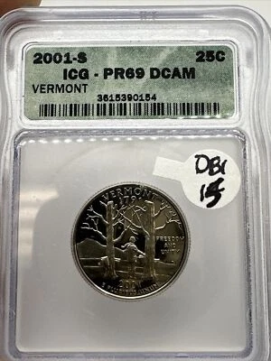 2001 S Clad Vermont ICG PR69 DCAM DB1-15 - Image 1 of 4