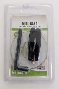 2.4 / 5 Ghz 300Mbps Dual Band USB Wifi Adapter Wireless Network Dongle Antenna - Picture 1 of 3
