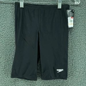 Speedo PowerFLEX Eco Swim Shorts Trunks Youth Boys 28 Black Tights - Picture 1 of 6