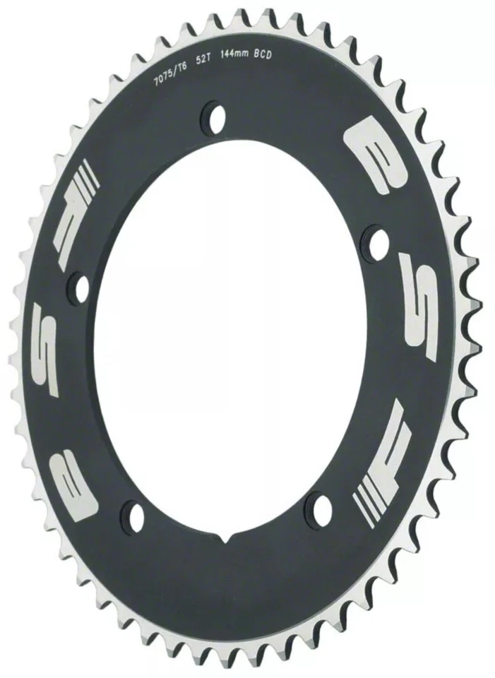 Full Speed Ahead Pro Track Chainring 52t 144 BCD 1/2 in x 1/8 in Aluminum Black - Image 1 of 1
