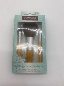 RARE 3 Pc ECO TOOLS Mini Essential Brush Set Powder Eye Shading & Angled Liner - Picture 1 of 4